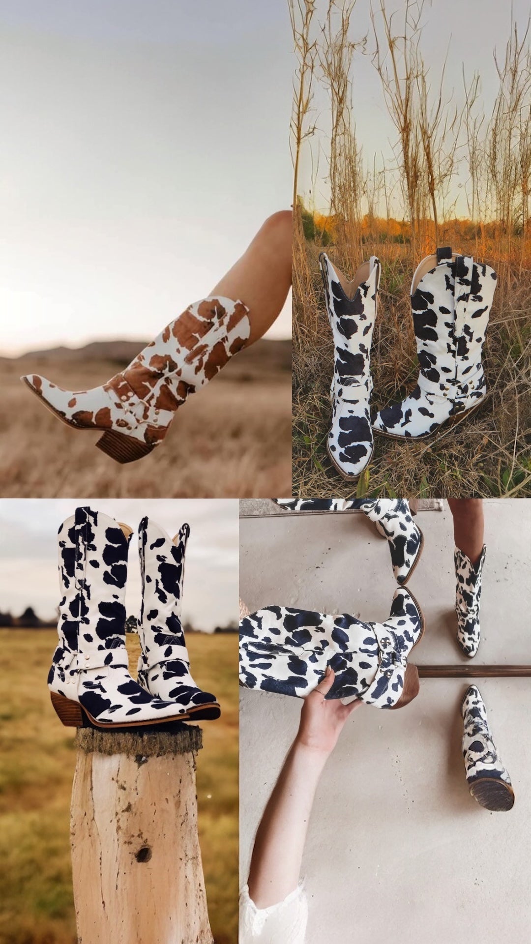 Cowgirl Boots, Black or White