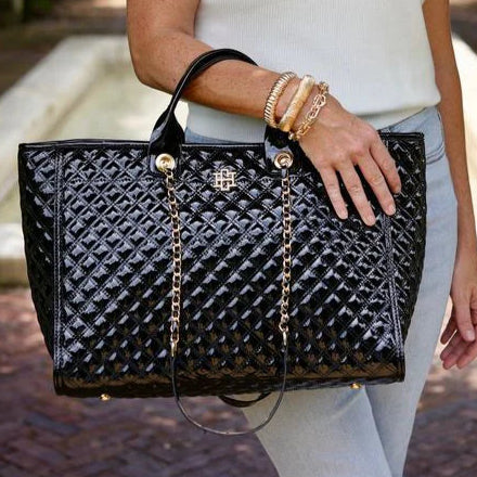 Large Black Quilted Purse