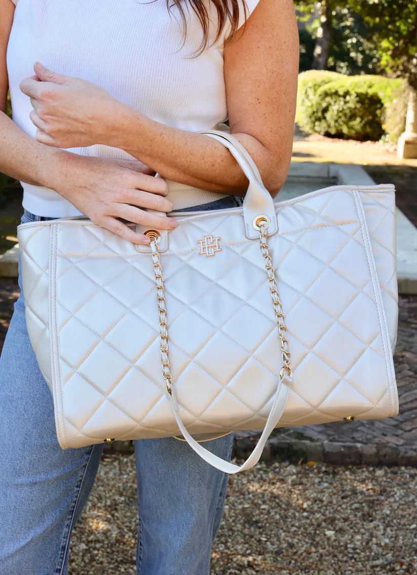 Large Pearl Quilted Purse
