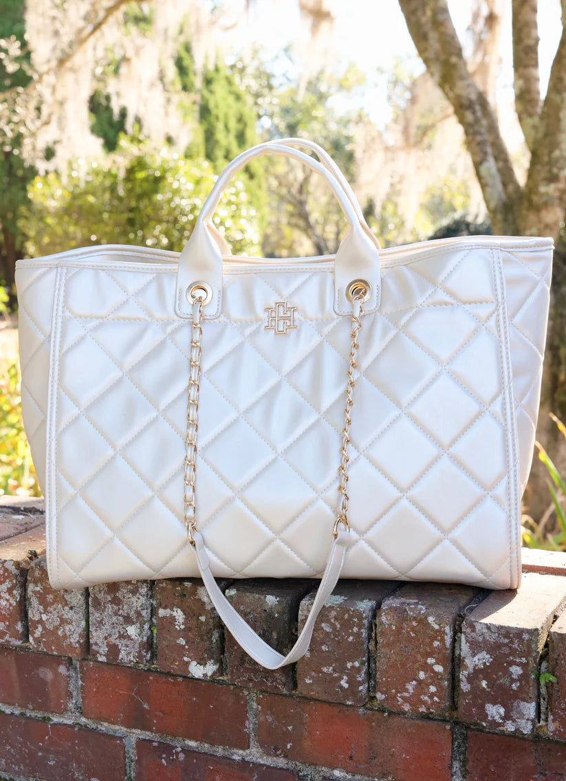 Large Pearl Quilted Purse
