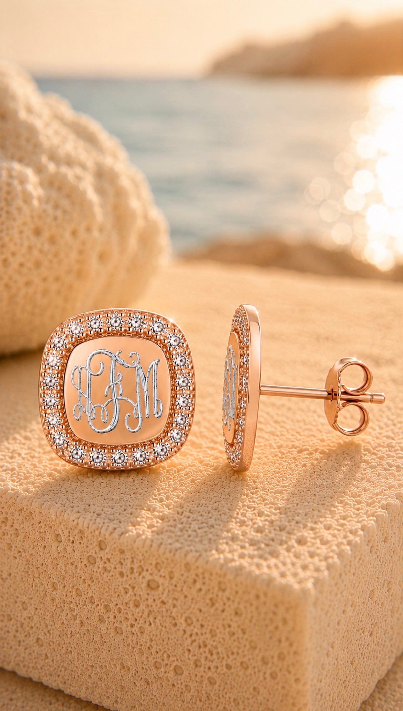 Rose Gold Anastasia Stud Earrings