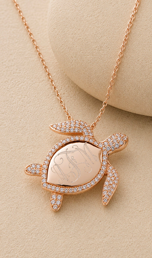 Rose Gold Sea Turtle Necklace