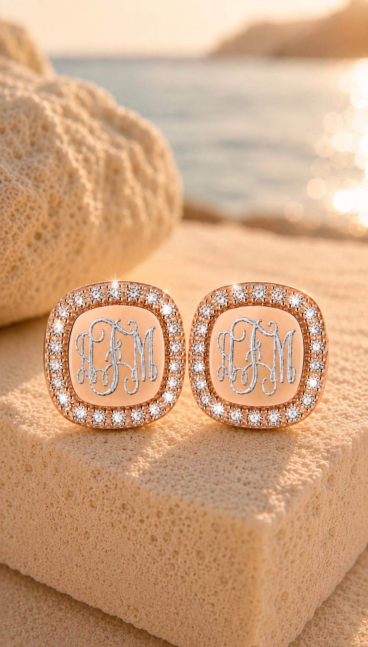 Rose Gold Anastasia Stud Earrings