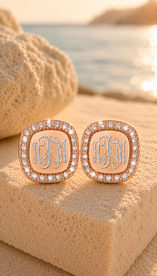 Rose Gold Anastasia Stud Earrings