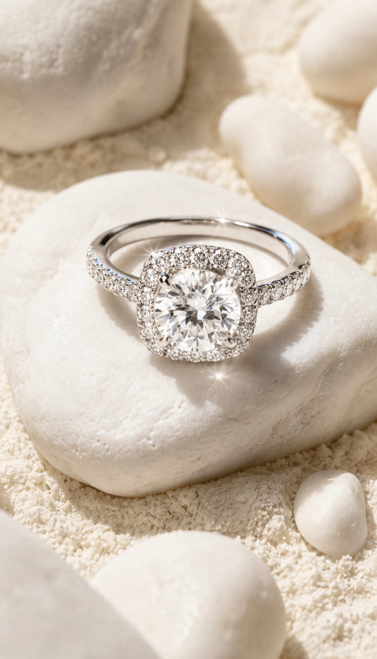 .8 Ct Circle Ring with Halo