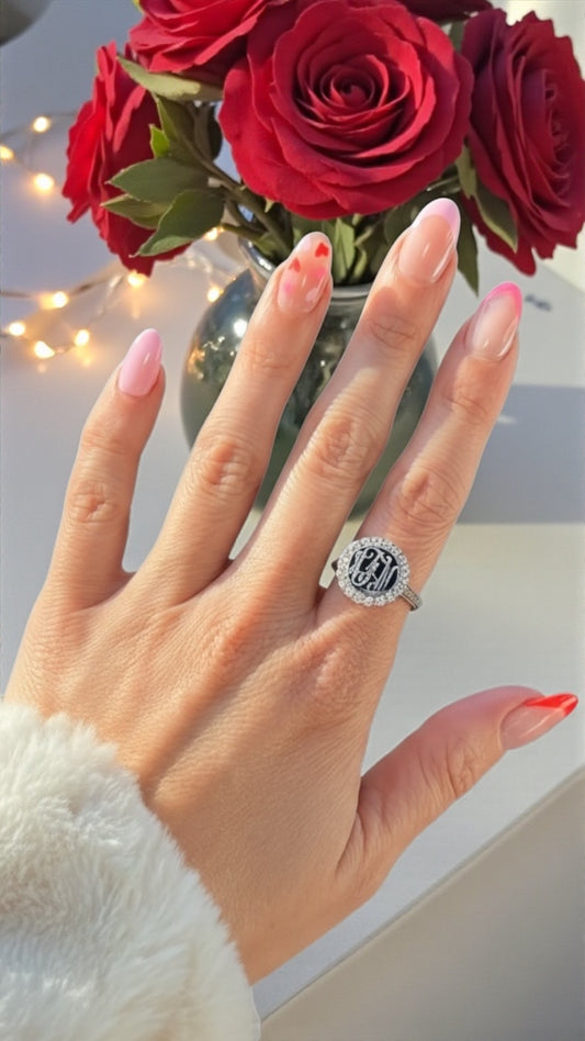 Valentines Day Monogram Ring