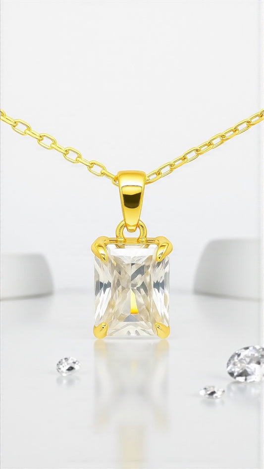 3.0 Carat Gold Moissanite Necklace