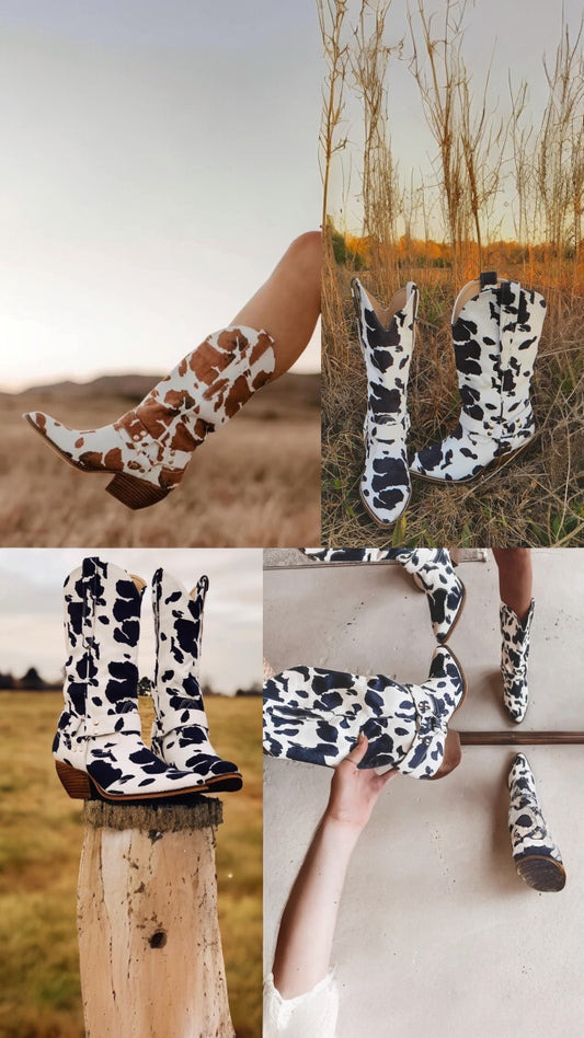 Cowgirl Boots, Black or White