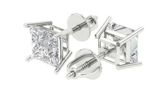 Asscher Cut Square Moissanite Earrings