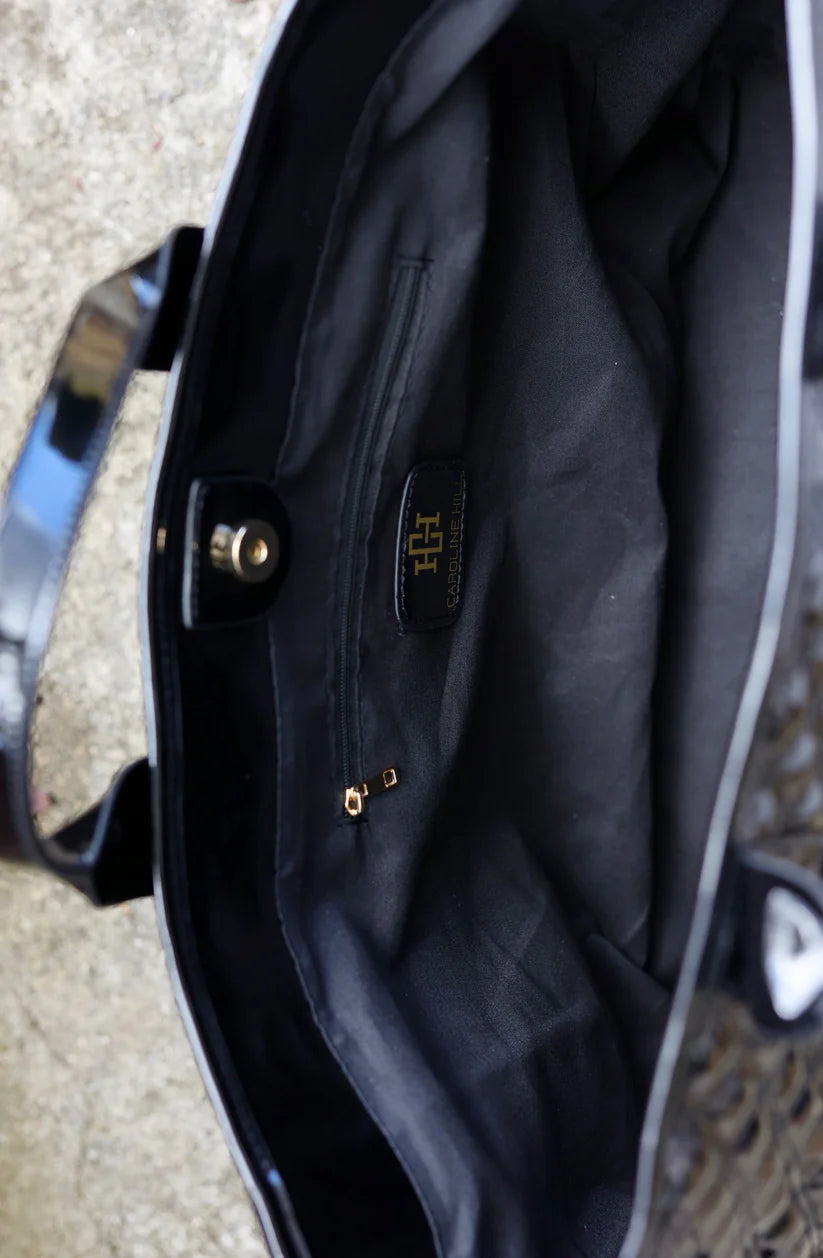 Large Black Quilted Purse