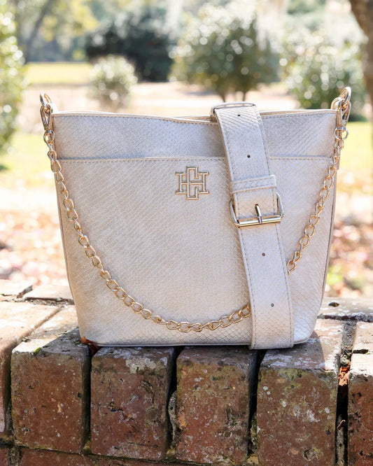 Champagne Bucket Style Crossbody