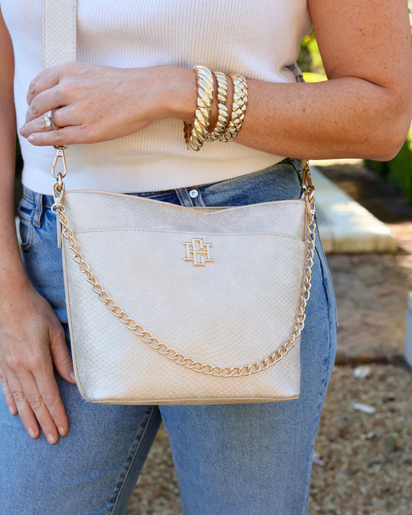 Champagne Bucket Style Crossbody