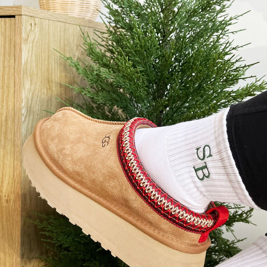 Monogram White Crew Socks
