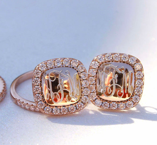 Rose Gold Anastasia Stud Earrings