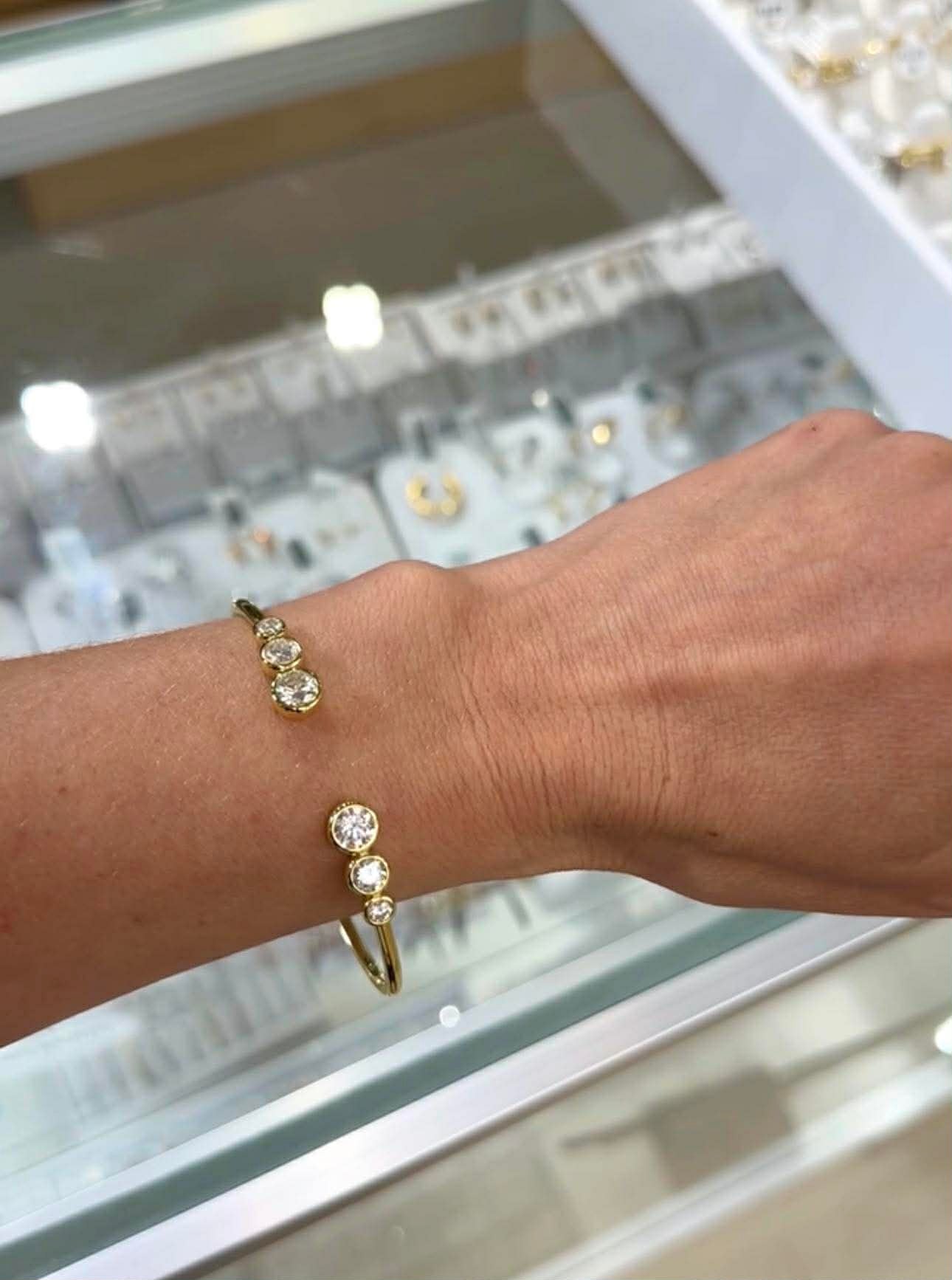 Triple Moissanite Bangle